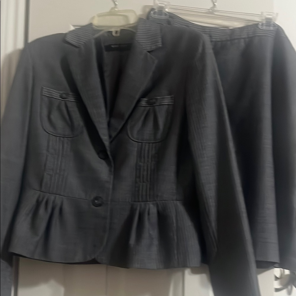 Women's Gray Jacket and Skirt Set